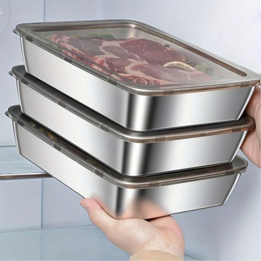 Meal Prep Box - ชุดภาชนะเก็บอาหารสแตนเลส 6 ชิ้น (3 กล่อง +
