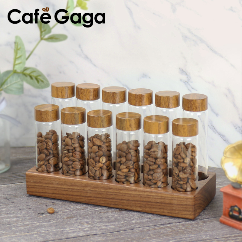 Glass Container Set - เมล็ดกาแฟกล่องเก็บสินค้าหลอดแก้วชั้นโชว์ครั้งเดียว17G 22g สวนในขวดแก้วชุดอุปกรณ์ชงกาแฟเอสเพรสโซ