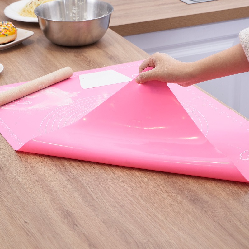 Food Prep Mat - แผ่นซิลิโคนสำหรับรีดแป้ง เกรดอาหาร หนาพิเศษ สำหรับนวดแป้ง อบขนม ใช้ในครัว