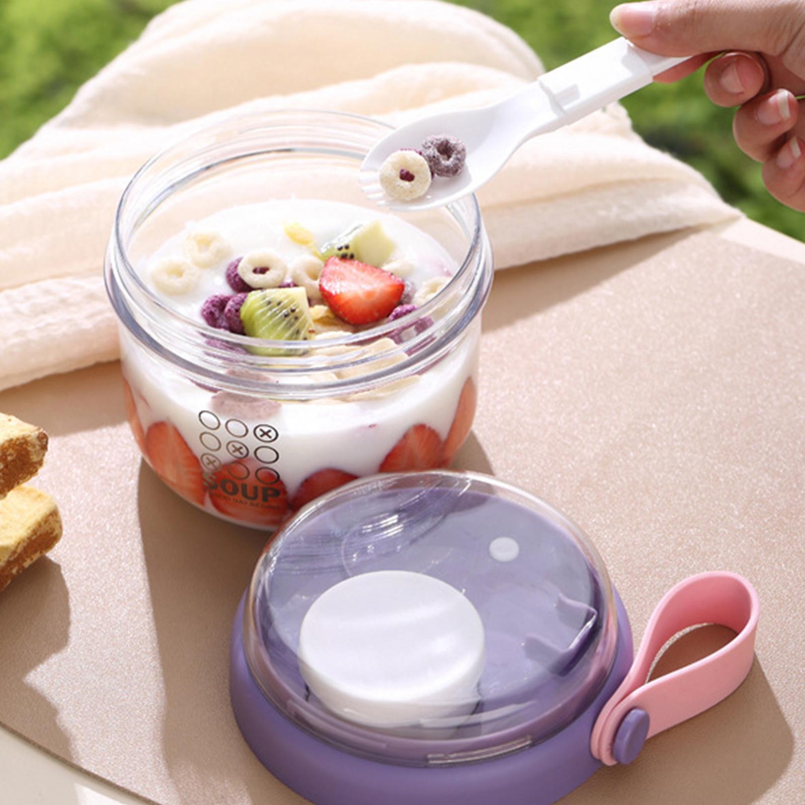 Meal Prep Overnight Oats - ถ้วยสลัดฝาปิดสนิท ภาชนะสำหรับใส่ข้าวโอ๊ตข้ามคืน สำหรับสลัด นม และอาหารสำเร็จรูป