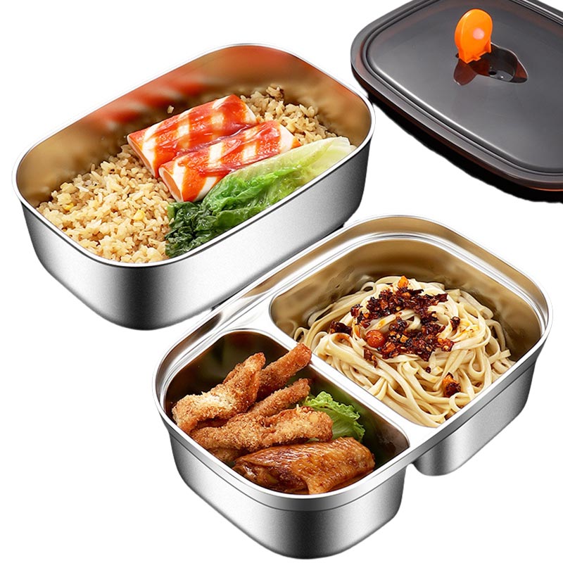 Meal Prep Meal Ideas - กล่องอาหารกลางวันสแตนเลสสำหรับเด็กและผู้ใหญ่,กล่องเบนโตะป้องกันการรั่วแบบพกพา,อาหารสำหรับเดินทางเตรียมภาชนะเครื่องล้างจานปลอดภัย