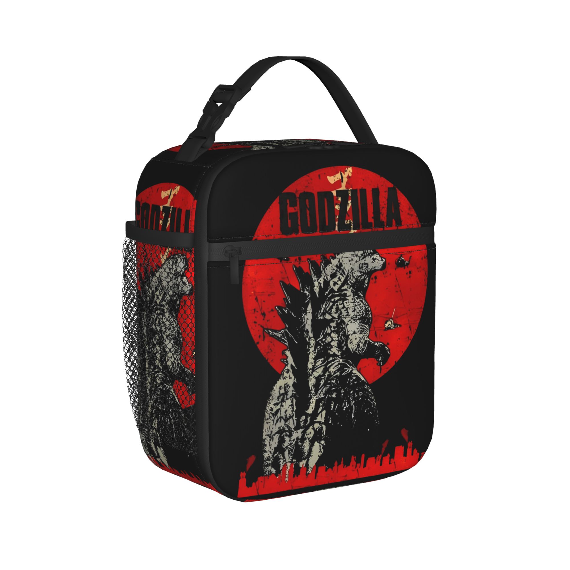 Meal Prep Box - กระเป๋าใส่อาหารกลางวันแบบมีฉนวนกันความร้อน Godzillaed กระเป๋าเก็บความร้อนแบบใช้ซ้ำได้ กล่องใส่อาหารกลางวันลายอนิเมะ ความจุสูง กระเป๋าหิ้วใส่อาหาร