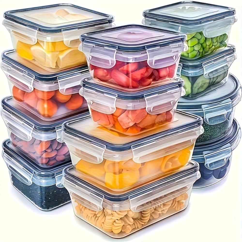 Meal Prep Lunch - กล่องเก็บอาหารสุญญากาศพร้อมฝาปิด 1 ชิ้น, กล่องอาหารกลางวันกันรั่ว, กล่องเตรียมอาหารสำหรับไมโครเวฟและจัดเก็บในตู้เย็น