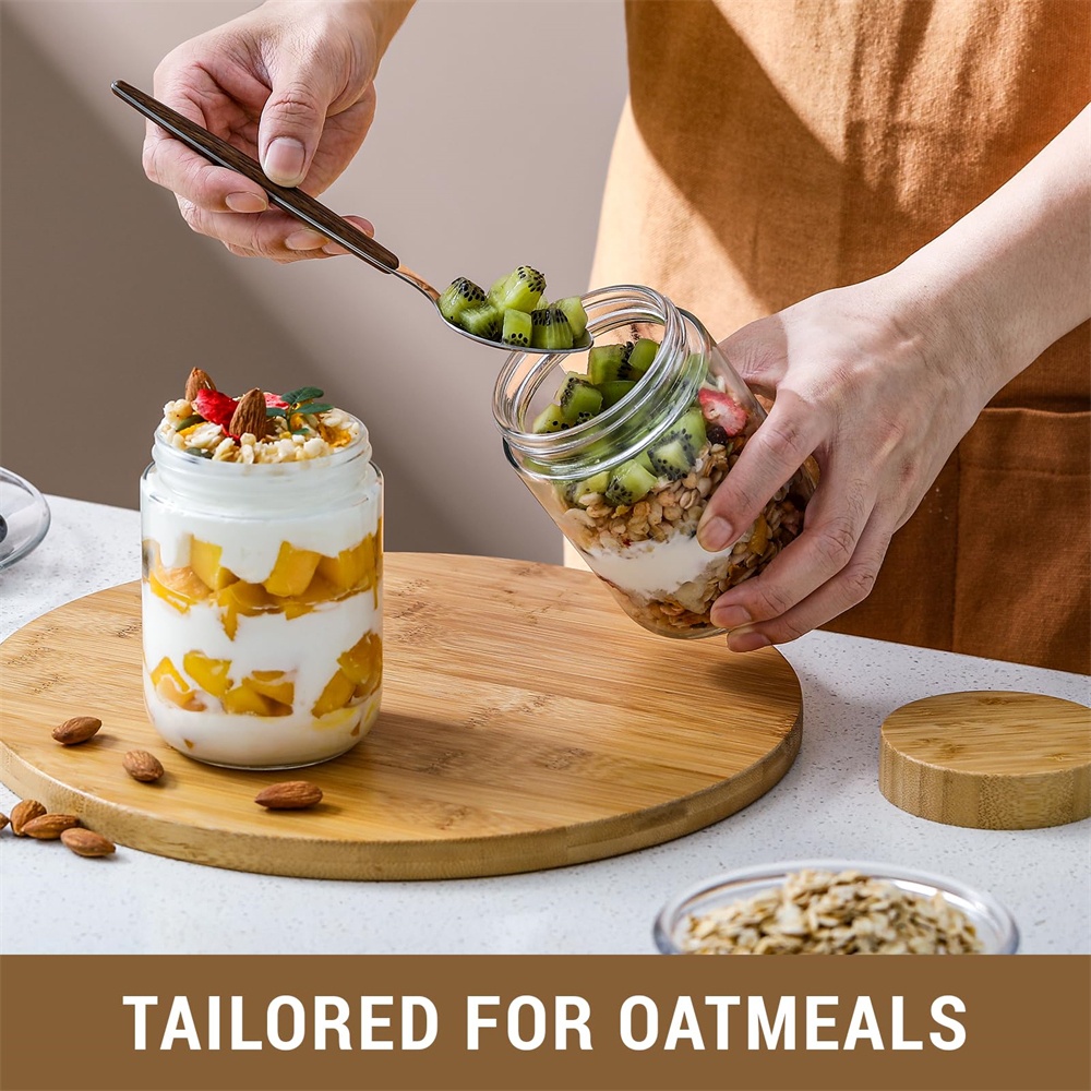ชุด 4 ชิ้น โหลแก้วใส่อาหารโอเว - Meal Prep Overnight Oats บทวิจารณ์และราคา