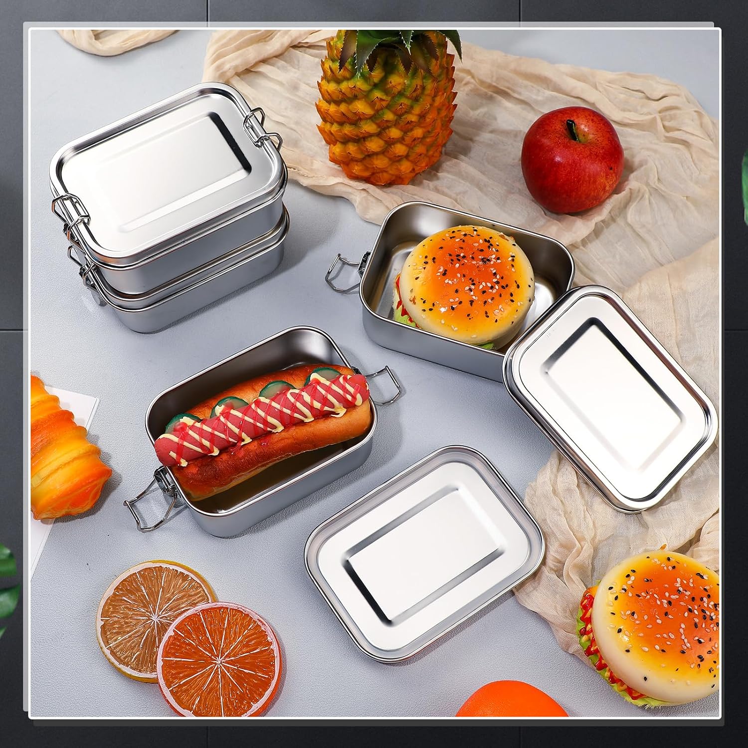 ภาชนะเก็บอาหารสแตนเลสพร้อมฝาปิ - Meal Prep Lunch บทวิจารณ์และราคา