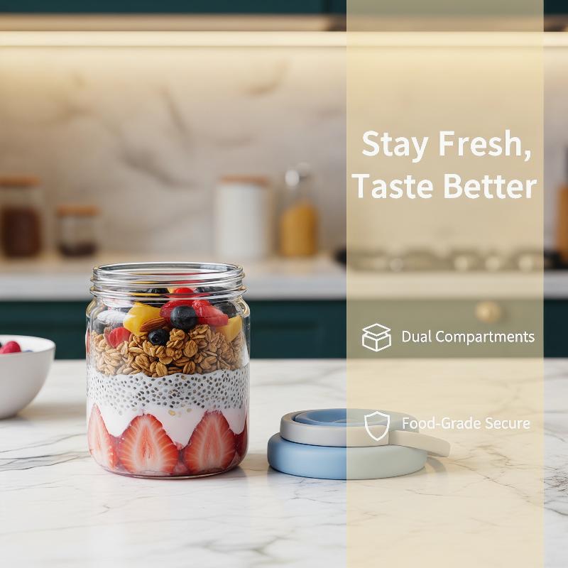 [E] ถ้วยอาหารเช้าแบบพกพา ถ้วยซ - Meal Prep Yogurt Containers บทวิจารณ์และราคา