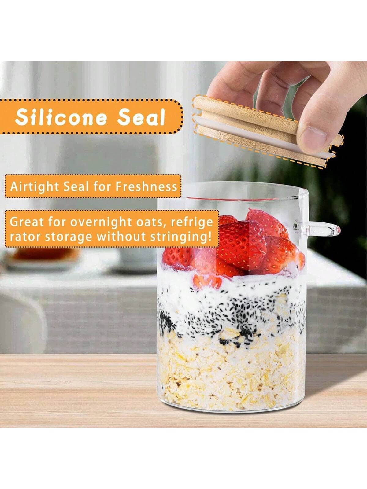 ชุด 4 ชิ้น โหลแก้วสำหรับเก็บอา - Meal Prep Overnight Oats บทวิจารณ์และราคา