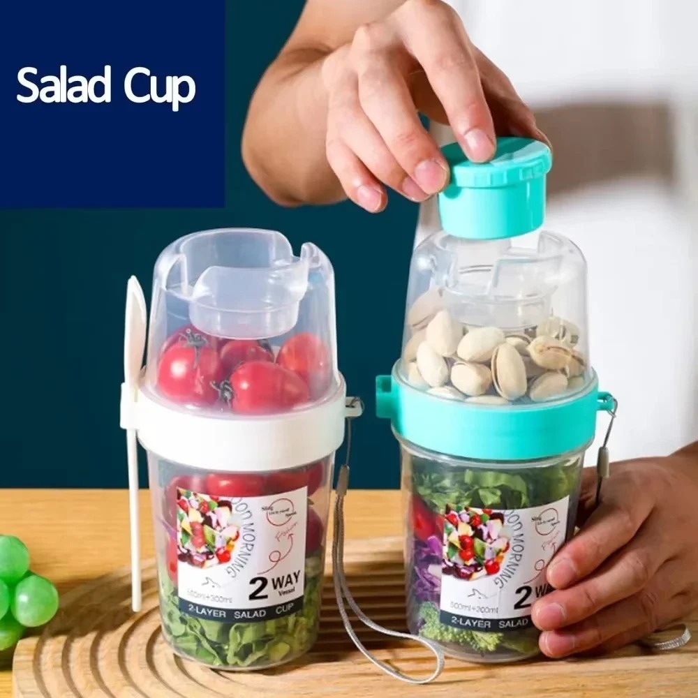 ถ้วยสลัดพกพา ถ้วยอาหารเช้า ถ้ว - Meal Prep Yogurt Containers บทวิจารณ์และราคา