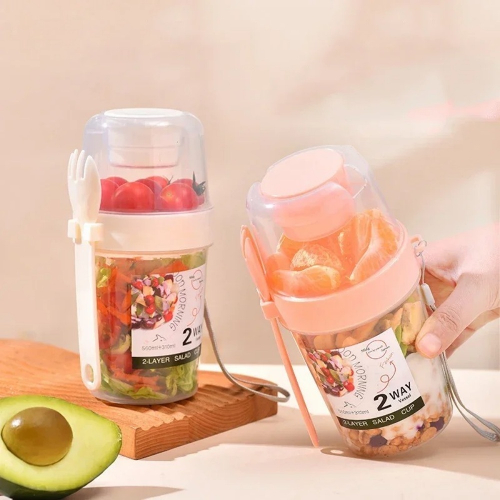 ถ้วยสลัดพกพา ถ้วยอาหารเช้า ถ้ว - Meal Prep Yogurt Containers บทวิจารณ์และราคา