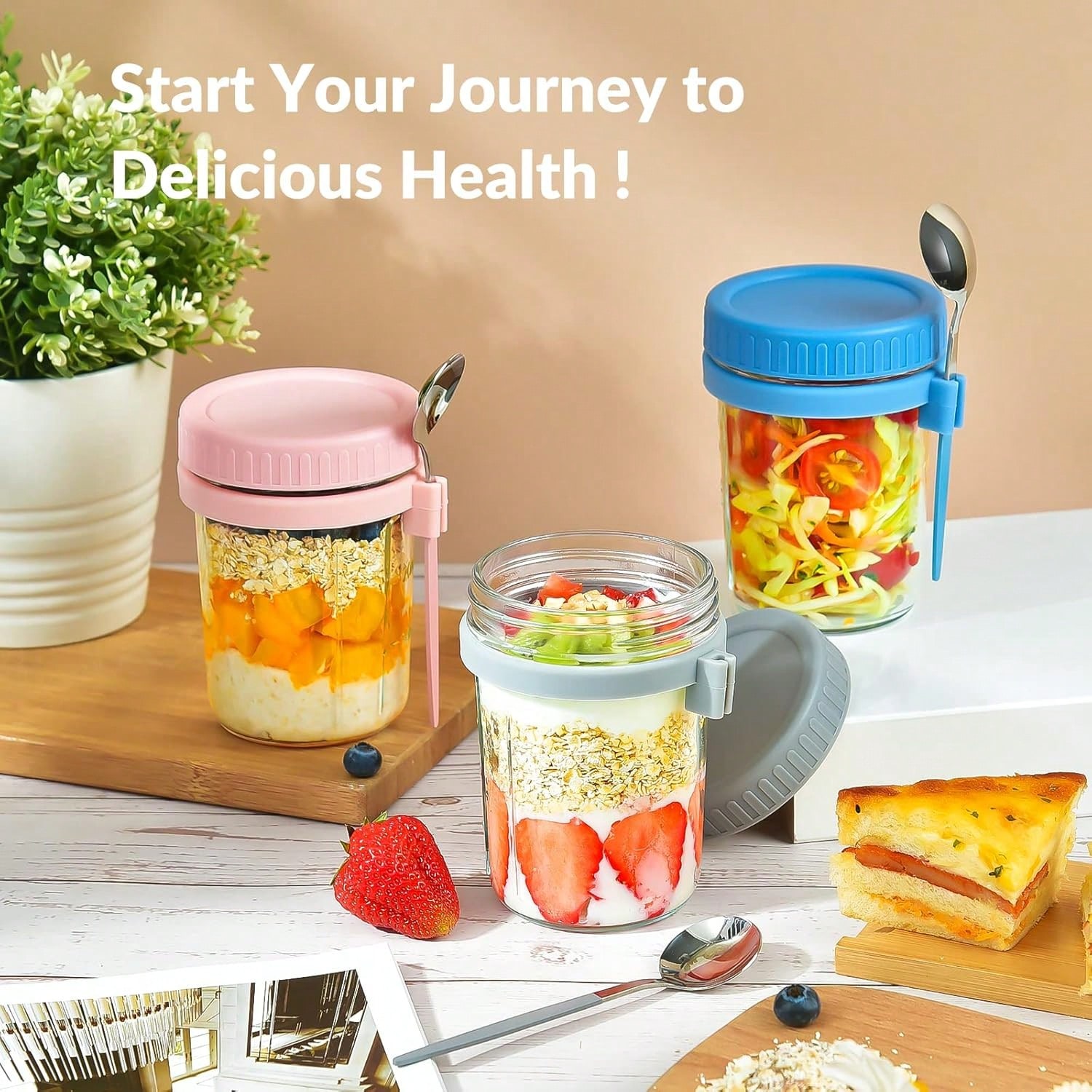 ชุดภาชนะแก้วสำหรับโอเวอร์ไนท์โ - Meal Prep Overnight Oats บทวิจารณ์และราคา