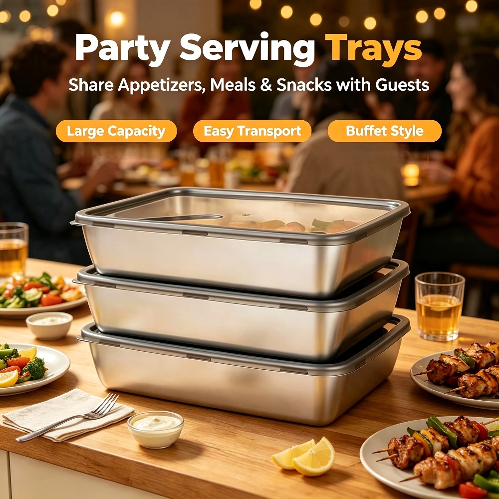 ถาดเก็บอาหารสแตนเลส 6 ชิ้น พร้ - Meal Prep Chef บทวิจารณ์และราคา