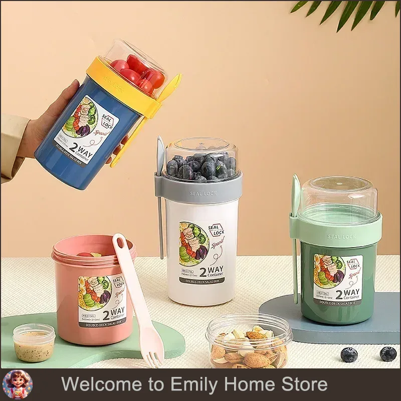 ชุดกล่องเบนโตะสำหรับอาหารกลางว - Meal Prep Yogurt Containers บทวิจารณ์และราคา