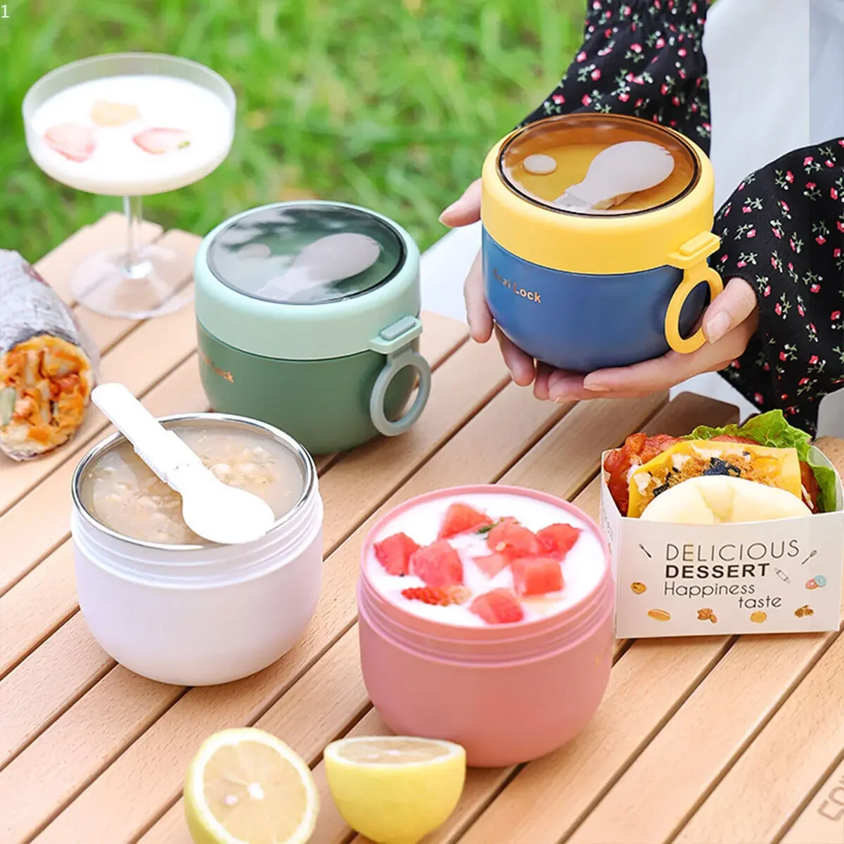 600 ml/800 ml อาหารเช้าถ้วยส้อ - Meal Prep Yogurt Containers บทวิจารณ์และราคา