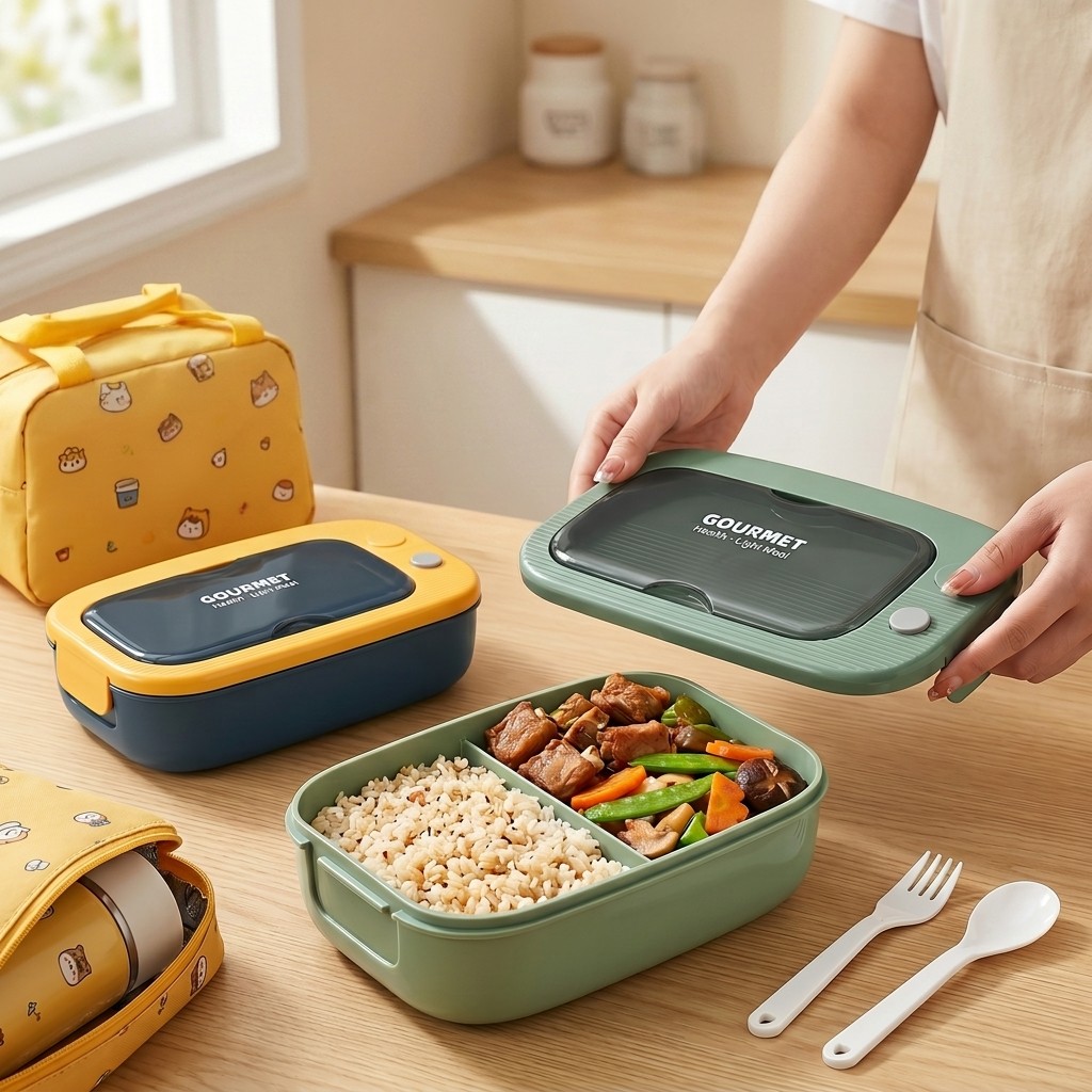 กล่องเบนโตพลาสติกสำหรับไมโครเว - Meal Prep Lunch บทวิจารณ์และราคา