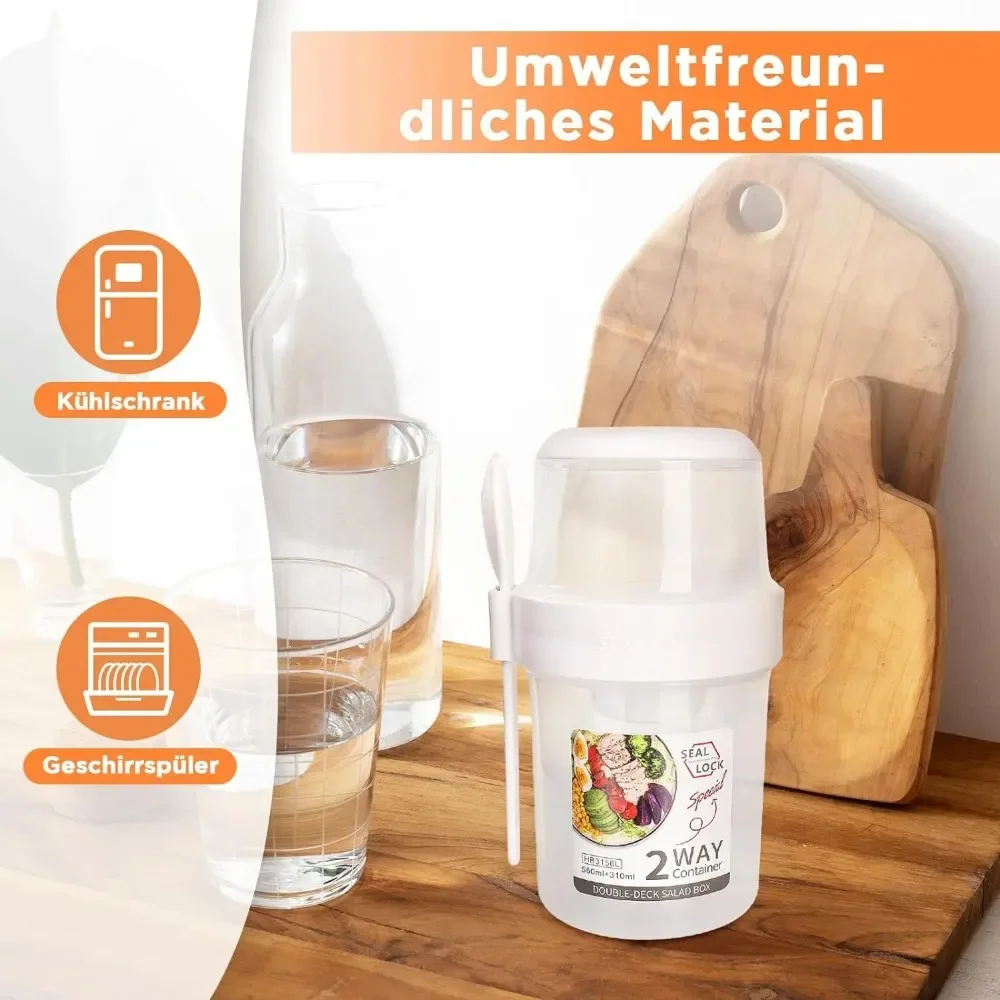 ถ้วยสลัดถ้วยอาหารเช้าแบบพกพาเก - Meal Prep Yogurt Containers บทวิจารณ์และราคา