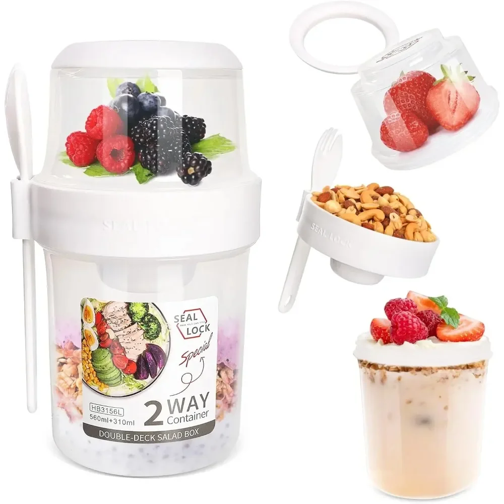 ถ้วยสลัดถ้วยอาหารเช้าแบบพกพาเก - Meal Prep Yogurt Containers บทวิจารณ์และราคา
