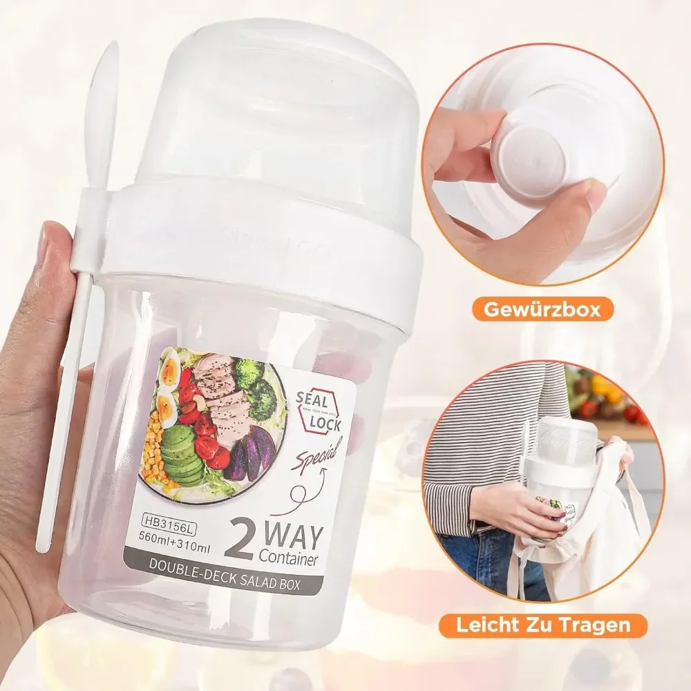ถ้วยสลัดถ้วยอาหารเช้าแบบพกพาเก - Meal Prep Yogurt Containers บทวิจารณ์และราคา