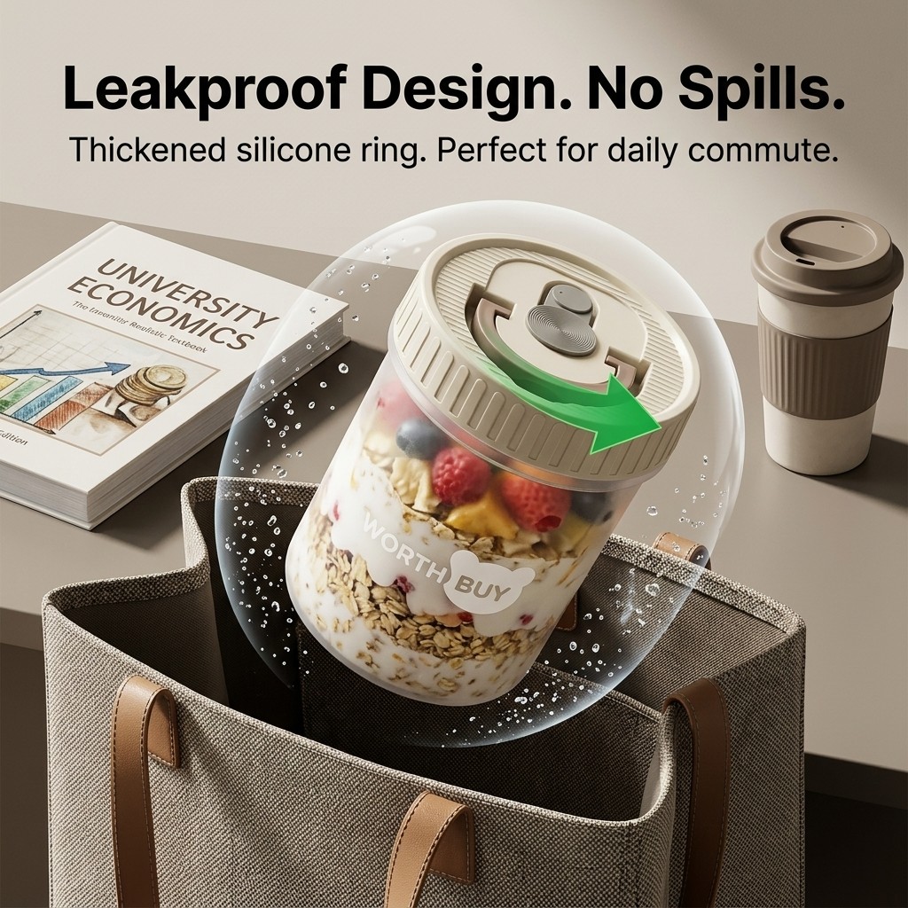 ภาชนะใส่ข้าวโอ๊ตข้ามคืนพร้อมฝา - Meal Prep Yogurt Containers บทวิจารณ์และราคา