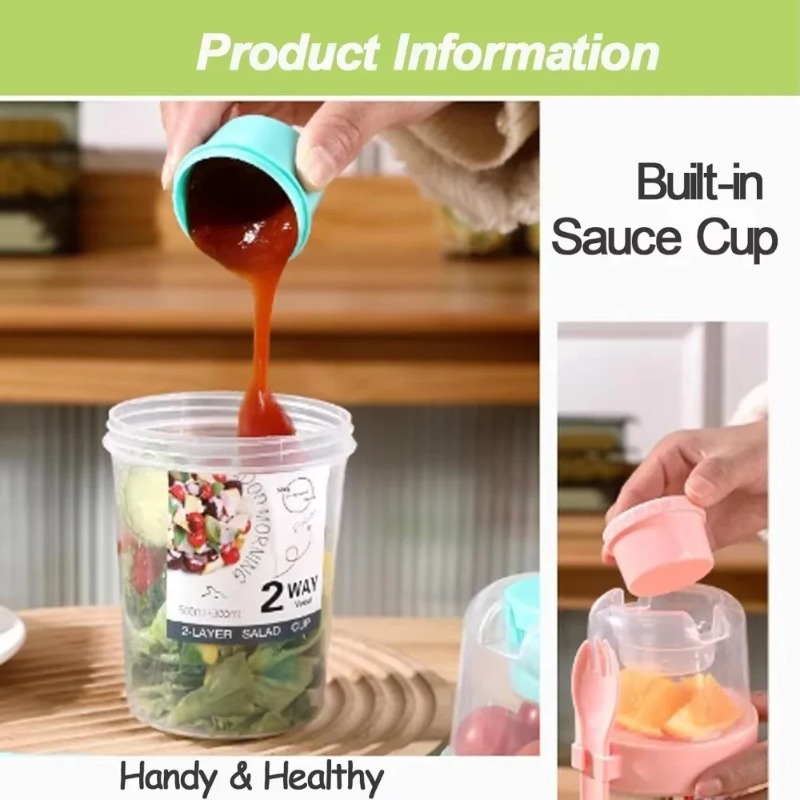 ถ้วยสลัดพกพา ถ้วยข้าวโอ๊ตสองชั - Meal Prep Yogurt Containers บทวิจารณ์และราคา
