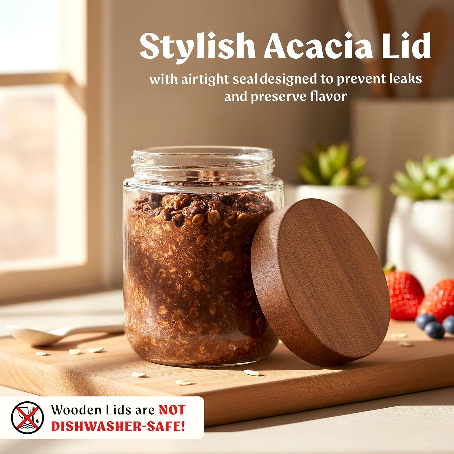 ขวดแก้วสำหรับเตรียมอาหารขนาด 1 - Meal Prep Overnight Oats บทวิจารณ์และราคา