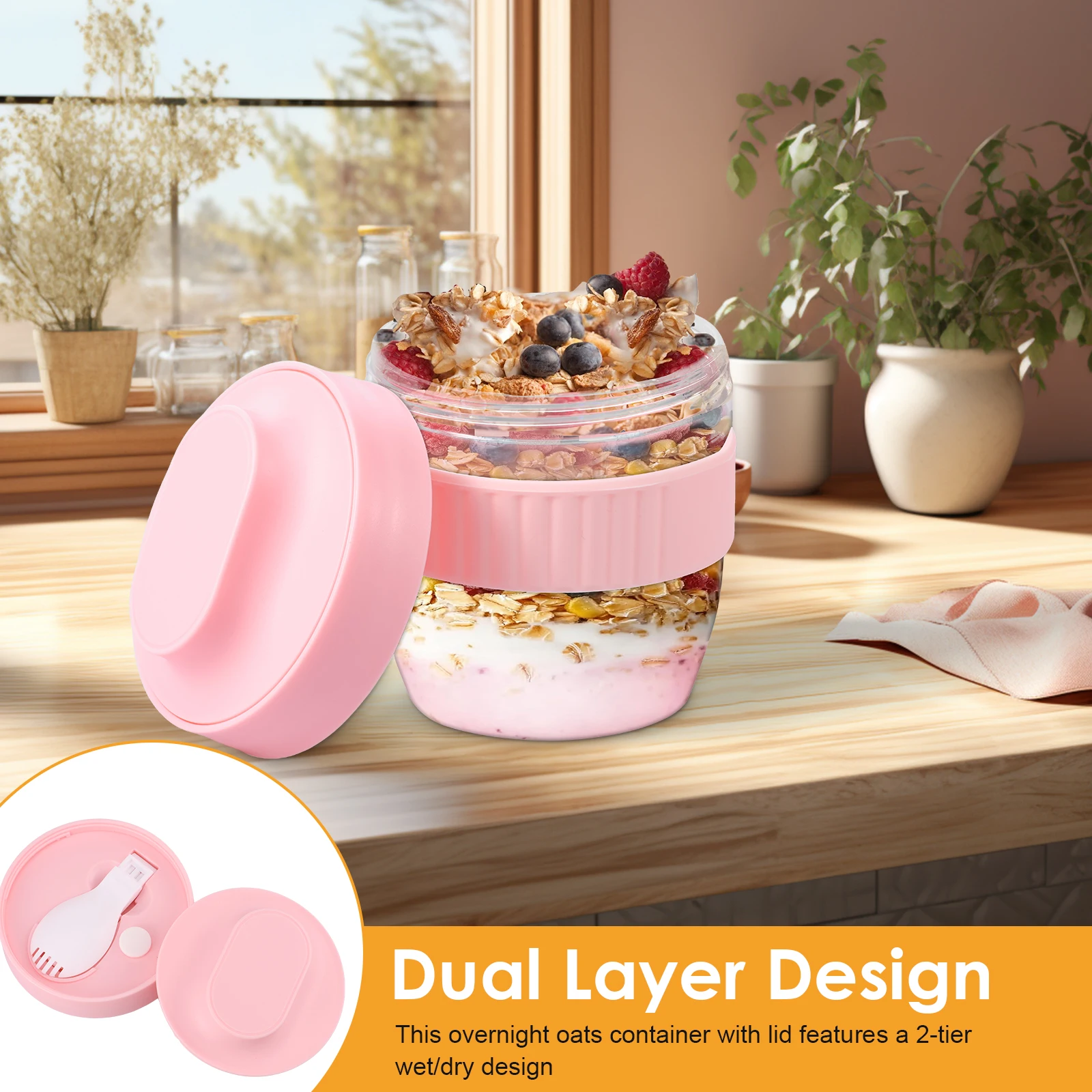 ภาชนะใส่ข้าวโอ๊ตแบบสองชั้นพร้อ - Meal Prep Overnight Oats บทวิจารณ์และราคา
