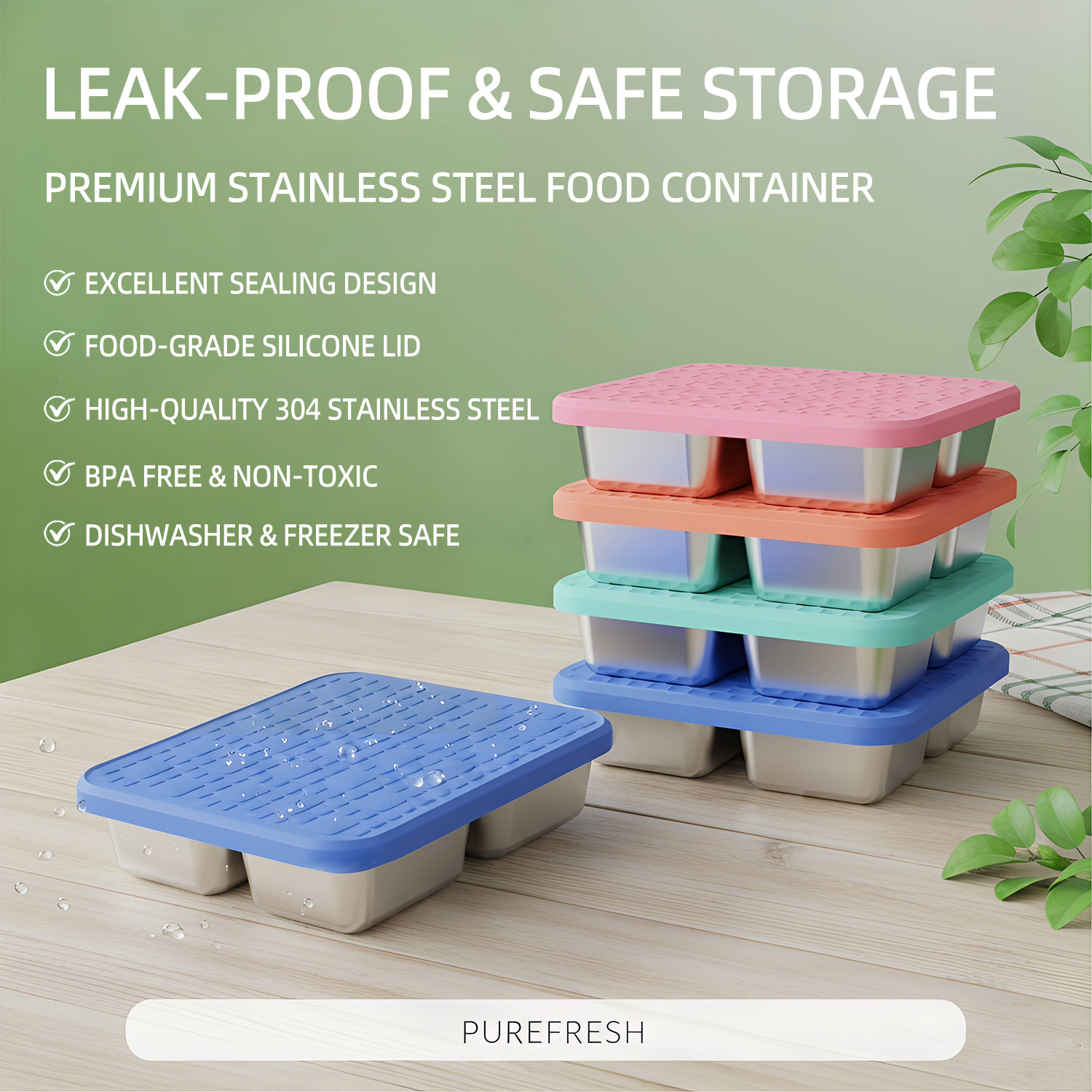 กล่องอาหารกลางวันสแตนเลส 304 แ - Meal Prep Lunch บทวิจารณ์และราคา