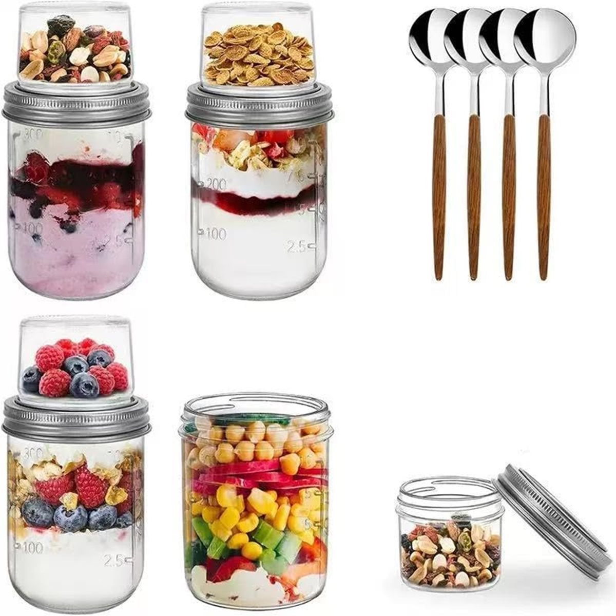 ภาชนะใส่โอเวอร์ไนท์โอ๊ตพร้อมฝา - Meal Prep Overnight Oats บทวิจารณ์และราคา