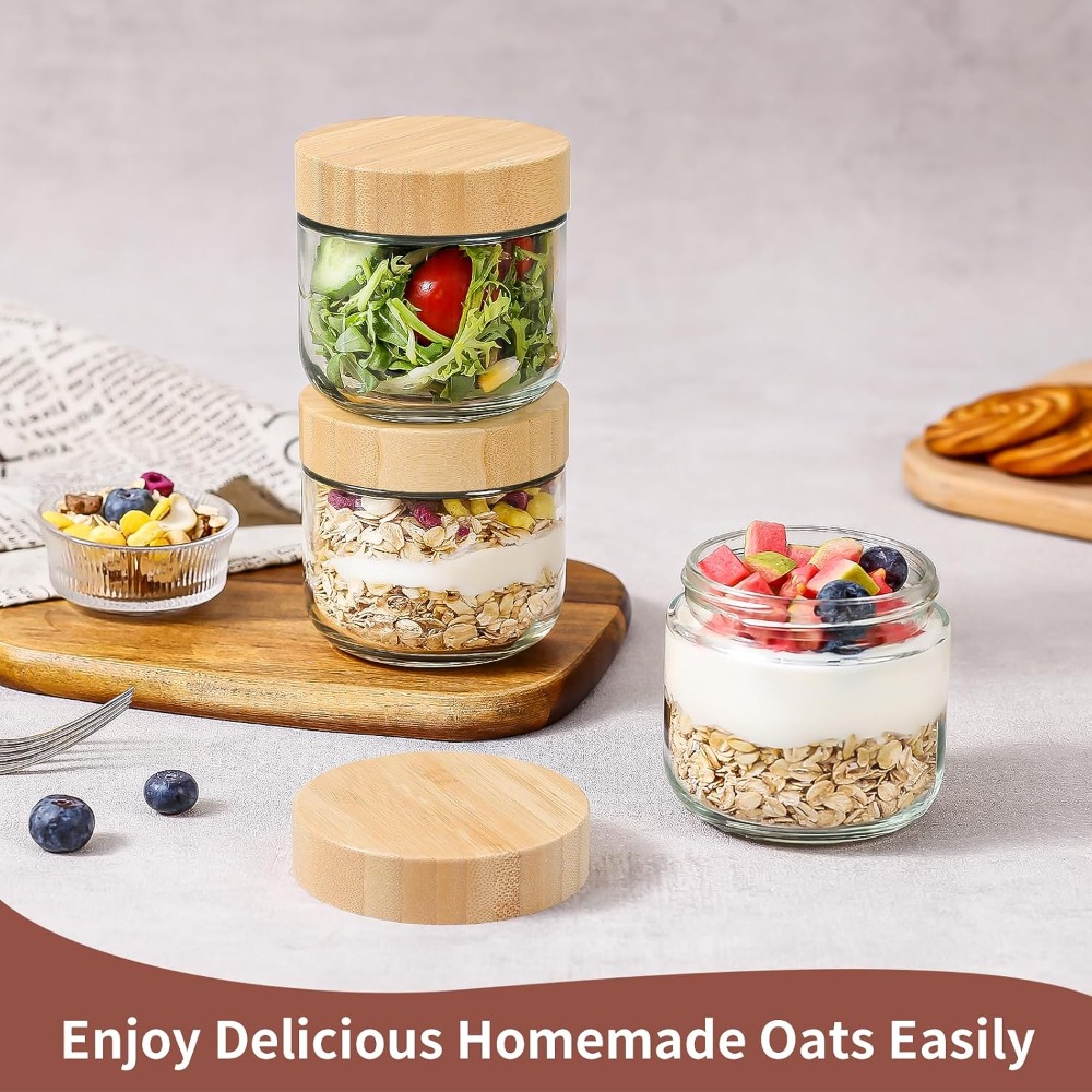 ภาชนะใส่โอ๊ตมีลแบบค้างคืนขนาด  - Meal Prep Overnight Oats บทวิจารณ์และราคา