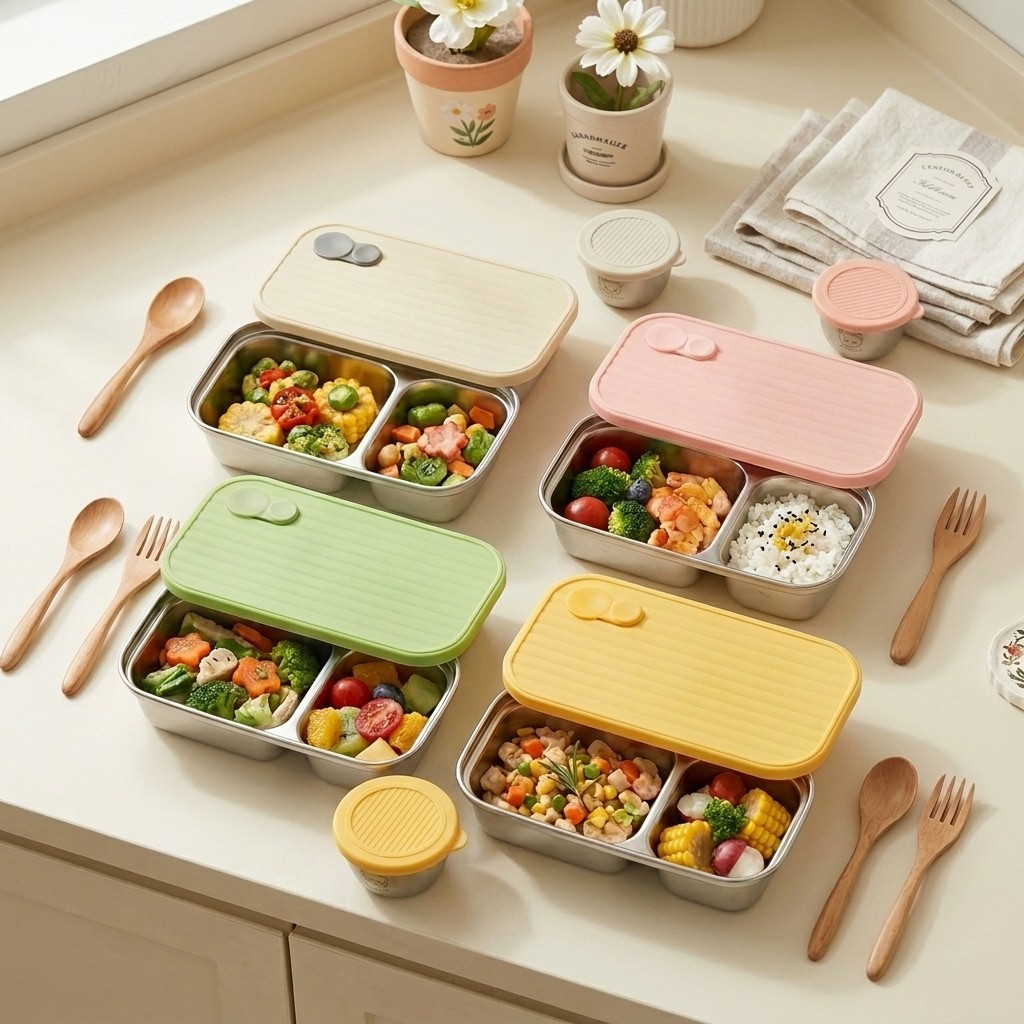 กล่องอาหารกลางวันเด็กสแตนเลส 3 - Meal Prep Meal Ideas บทวิจารณ์และราคา